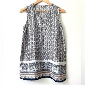 J. Jill linen elephant boho print tank. Size S.